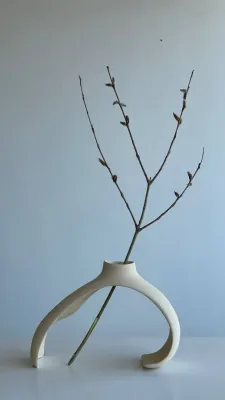 Підсвічник світлий шамот 23,5х15,5х8см.