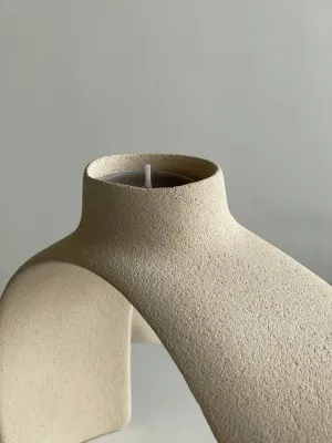 Підсвічник світлий, шамот, 22х17х8см