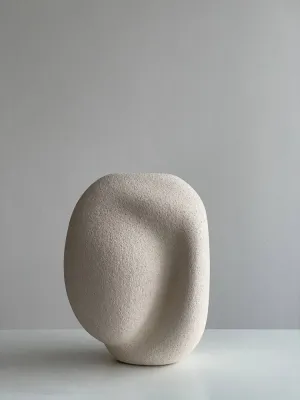 Ваза світла шамот двостороння для сухих композицій 25,5х22х18 см