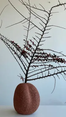 Ваза теракотова шамот 19х18х14,5см.