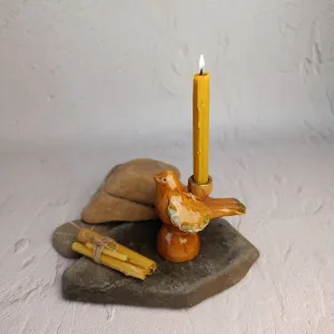 Свічник "Пташка" карамель, new L