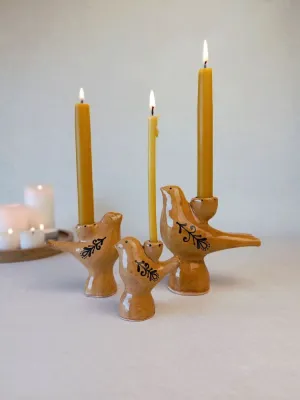Свічник "Пташка" карамель з розписом, М