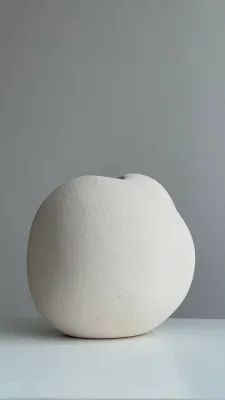 Ваза світла шамот для сухих композицій 19х18,5х17 см