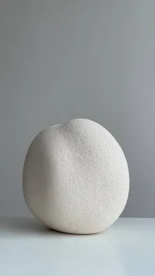 Ваза світла шамот для сухих композицій 19х18,5х17 см