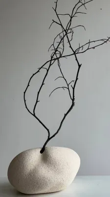 Ваза світла, шамот, для сухих композицій, 33х25х16,5см