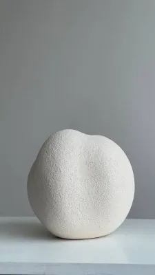 Ваза світла шамот для сухих композицій 19х18,5х17 см