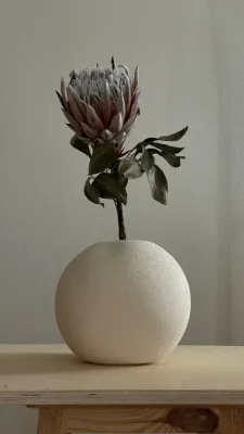 Ваза двохстороння світла шамот 21х19х19 см