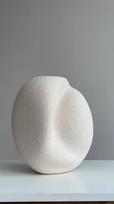 Ваза світла шамот двостороння для сухих композицій 25,5х22х18 см