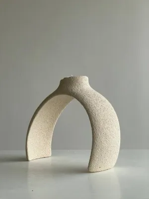 Підсвічник світлий, шамот, 19,5х16,5х7см