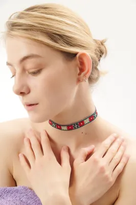 Чокер тонкий "Зелений кант"