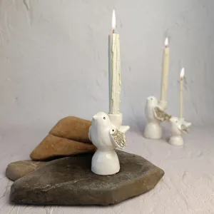 Свічник "Пташка", мереживний з золотом, М