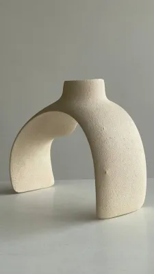 Підсвічник світлий, шамот, 22х17х8см