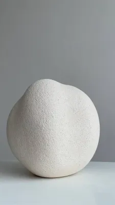 Ваза світла шамот для сухих композицій 19х18,5х17 см