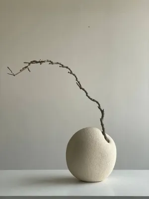 Ваза світла шамот 19х18х14 см