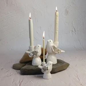 Свічник "Пташка", мереживний з золотом, М