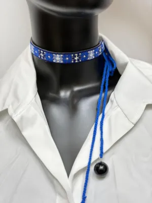 Чокер тонкий "Синій кант"