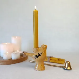 Свічник "Пташка" карамель з розписом, М