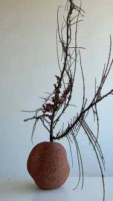 Ваза теракотова шамот 19х18х14,5см.