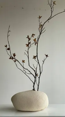 Ваза світла, шамот, для сухих композицій, 33х25х16,5см