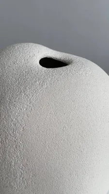 Ваза світла шамот для сухих композицій 19х18,5х17 см