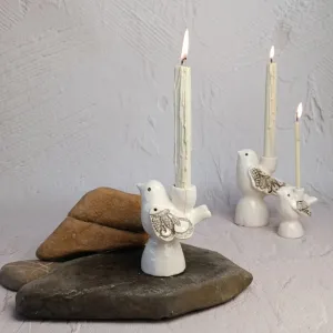 Свічник "Пташка", мереживний з золотом, М