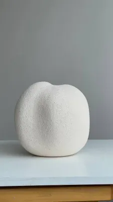 Ваза світла шамот для сухих композицій 19х18,5х17 см