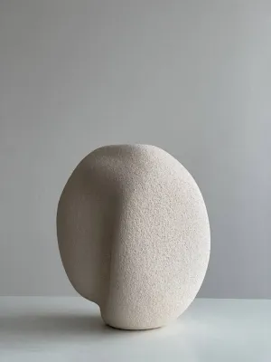 Ваза світла шамот двостороння для сухих композицій 25,5х22х18 см