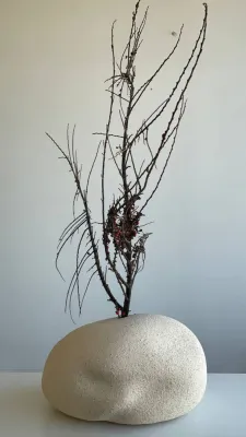 Ваза світла шамот 35х34х20см