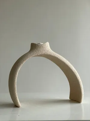 Підсвічник світлий, шамот, 19,5х16,5х7см