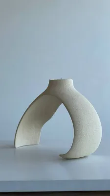 Підсвічник світлий шамот 23,5х15,5х8см.