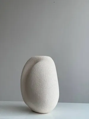 Ваза світла шамот двостороння для сухих композицій 25,5х22х18 см