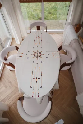 Скатертина "Гуцульська сецесія" Різдвяна колекція