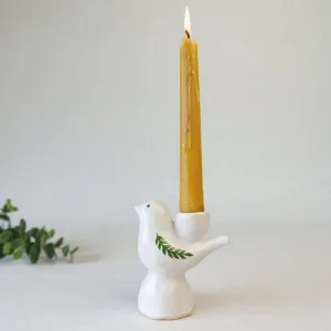 Свічник "Пташка" з зеленою гілкою, M