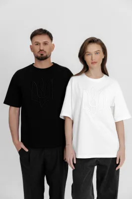 Футболка "Тризуб" молочна