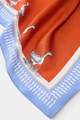 Хустина "Гуси" оранжева 70*70 см