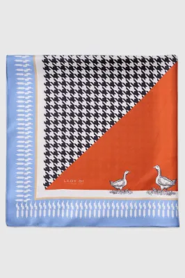 Хустина "Гуси" оранжева 70*70 см