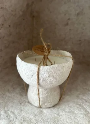 Свічка ваза одноніжка беж