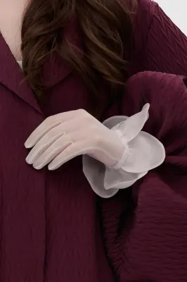 Рукавички "Фіалка" молочні пелюстки