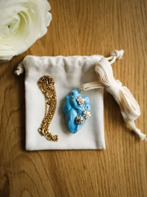 Декоративна керамічна прикраса "Серце блакить"