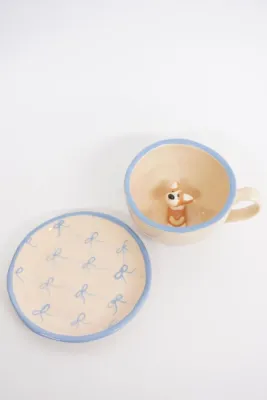 Набір "Коргі в блакитних бантиках"