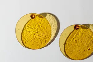 Сережки прямі. Колір: Жовтий