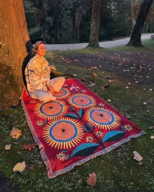 Арт-плед "Соняшник з бджолами"