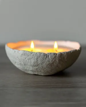 Свічка миска 3 гноти беж