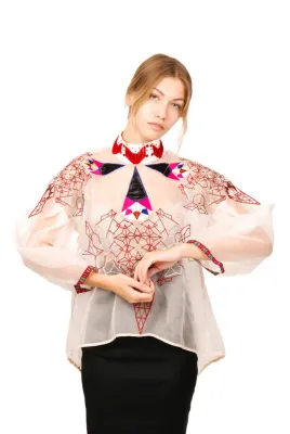 Блуза прозора шовкова "Кристал"