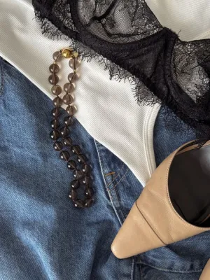 Намисто з малого бурого кварцу