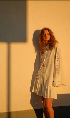 Сорочка "Магістралі України" жіноча молочний 70% віскоза, 30% льон 