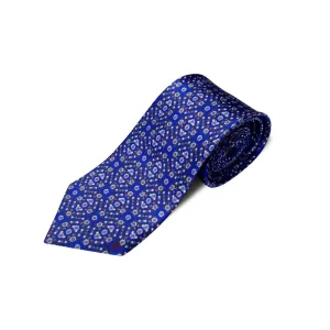 OLIZ Шовкова краватка "Петриківський розпис" синя 