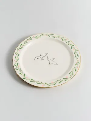 Тарілка "Птахи у Саду" (біла) 