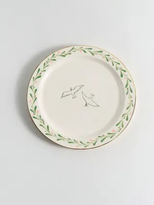 Тарілка "Птахи у Саду" (біла) 