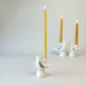 Свічник "Пташка" з зеленою гілкою, L